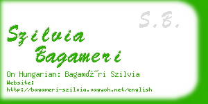 szilvia bagameri business card